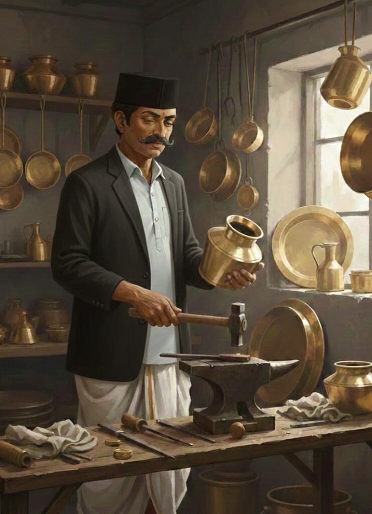 Kansa (bronze) work making by kansara community